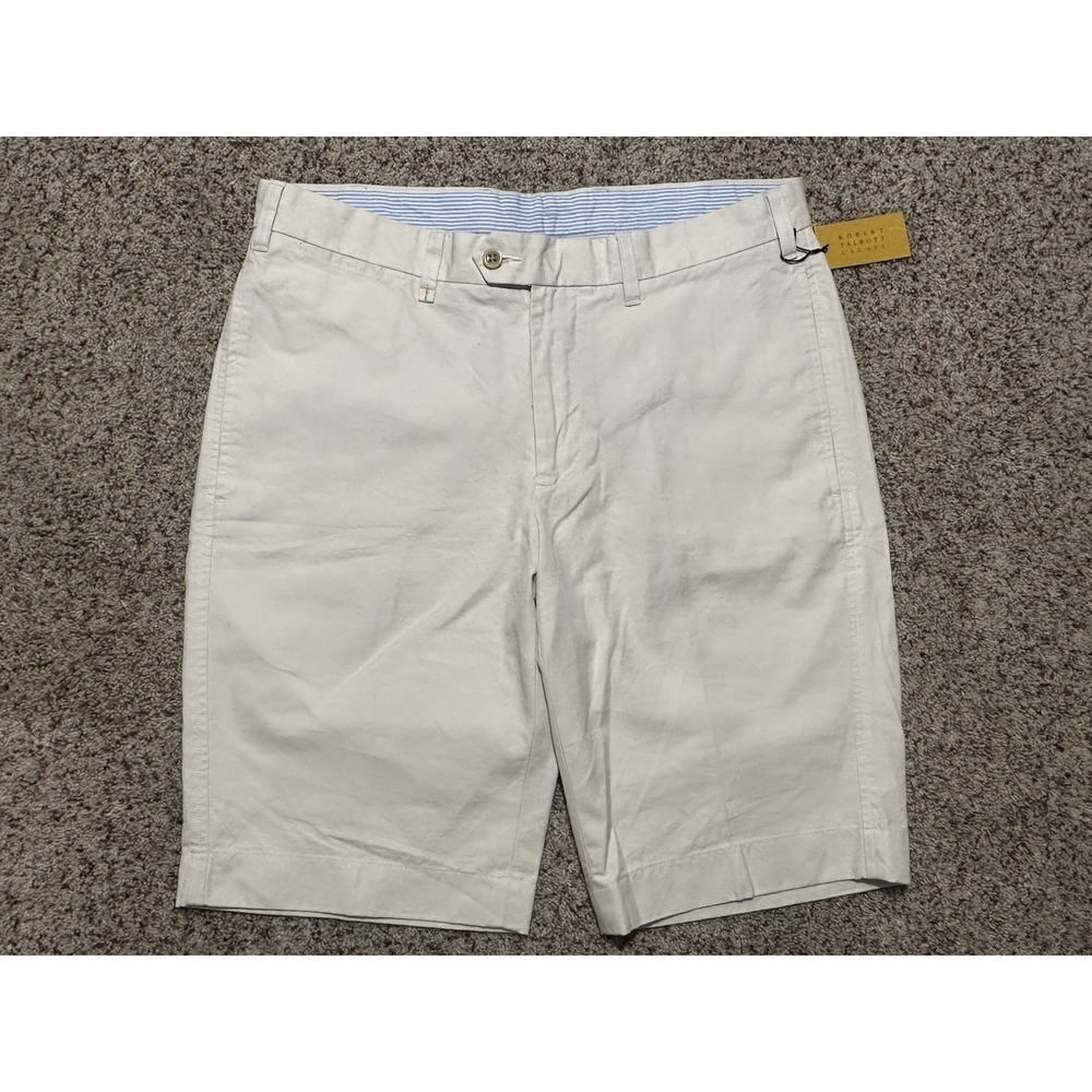 Robert Talbott Cotton Shorts Stone Size 34 10" Inseam